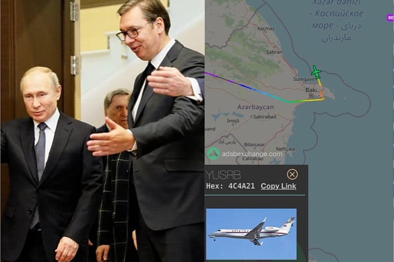 Vučićev avion uzletio iz Bakua nakon što je prizemljen na putu prema Moskvi