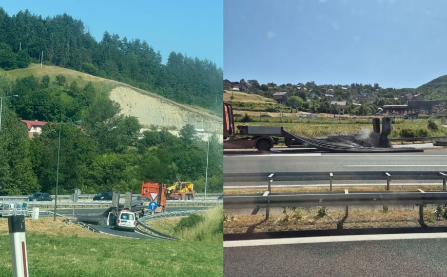Obustavljen saobraćaj kod Vogošćanske petlje: Rasuo se teret na autoputu A-1