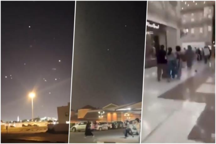 EKSPLOZIJE ODJEKUJU, A ONDA KREĆE STAMPEDO – POGLEDAJTE TRENUTKE PANIKE U DOHI: Ostaci raketa padali po ulici, ljudi trče i vrište! (VIDEO)