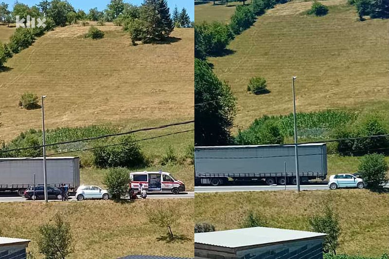 U sudaru šlepera i automobila kod Olova povrijeđene dvije osobe