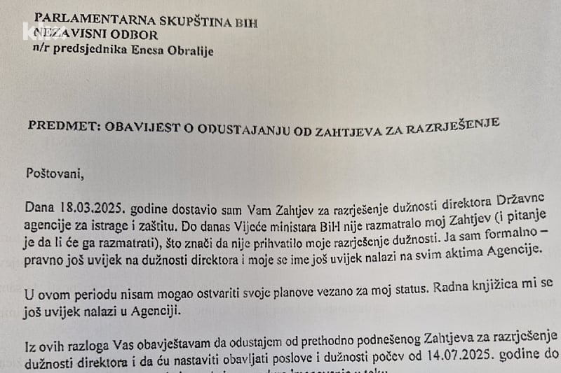 Ovo je pismo Darka Ćuluma kojim odustaje od ostavke: Kaže da će raditi do izbora novog direktora