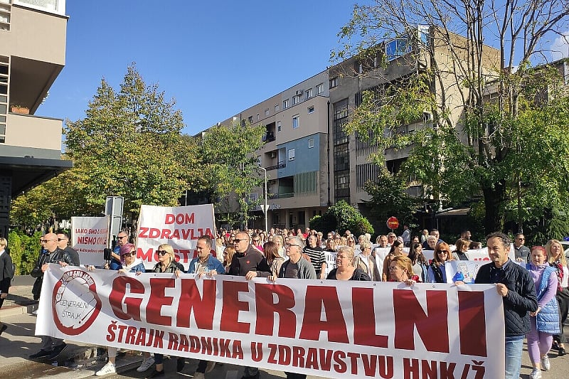 Zdravstveni radnici u HNK stupili u generalni štrajk, Vlada traži zabranu od suda